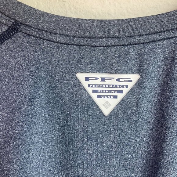 Columbia PFG Mens Large Omni Wick T-Shirt Long Sleeve Performance Outdoors Blue - Picture 3 of 9
